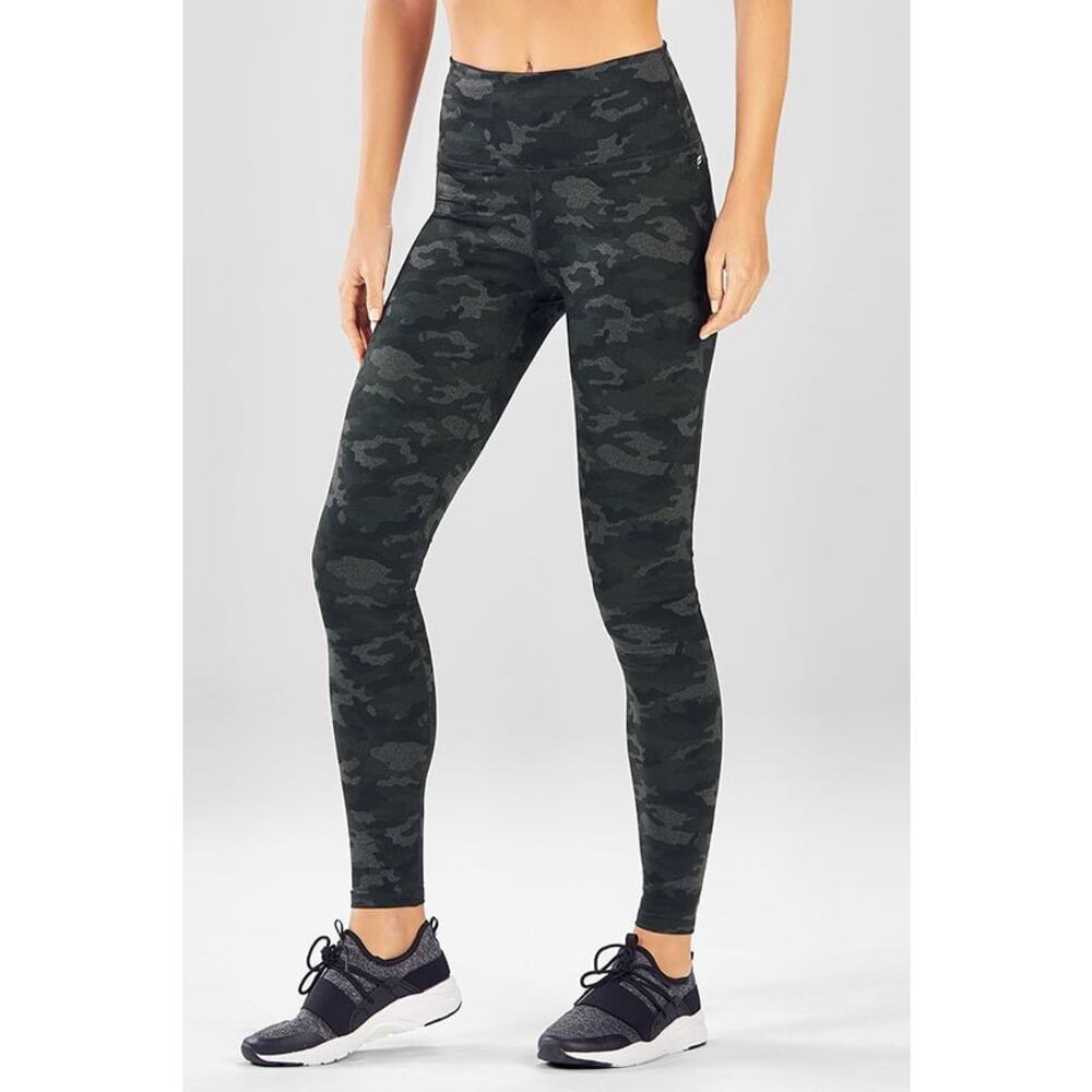 Fabletics Black Camo Define PowerHold High-Waisted Leggings